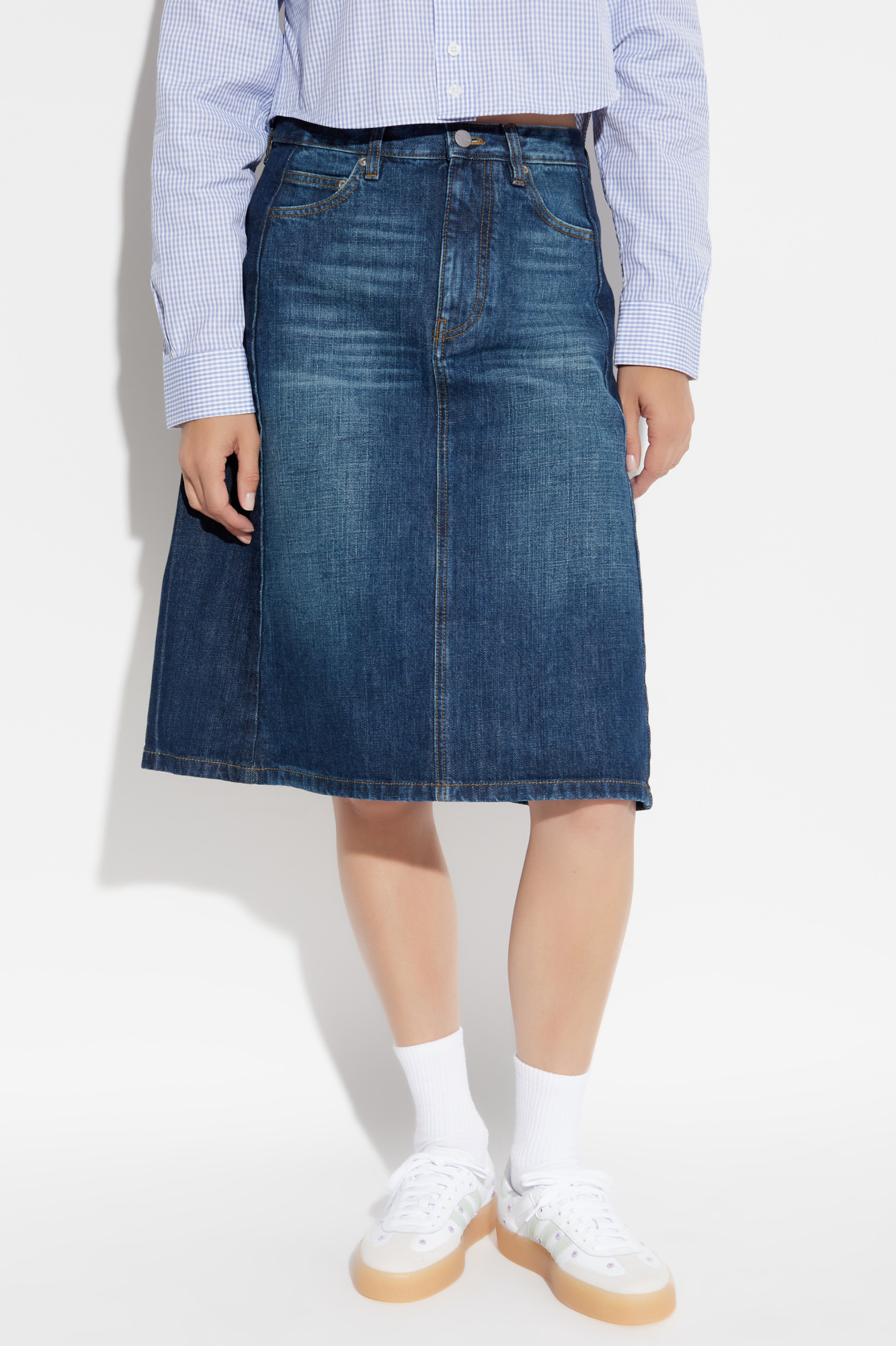 MARC JACOBS◇23年モデル/PANELED DENIM SKIRT/28/IDG/無地